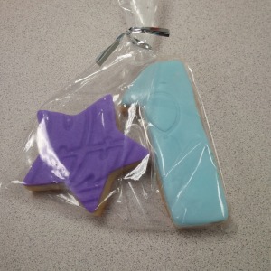 Custom sugar cookies, party favours